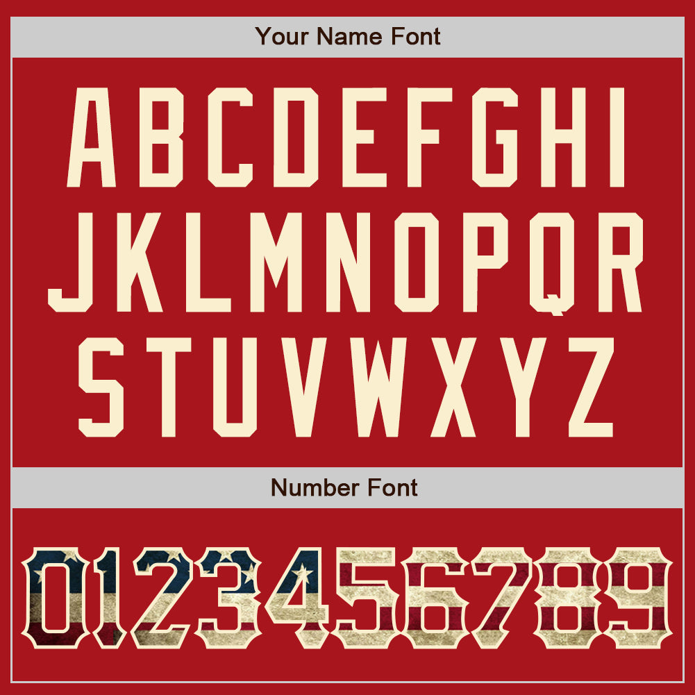 Custom Red Vintage USA Flag-Cream Authentic Raglan Sleeves Baseball Jersey - Sky-Custom