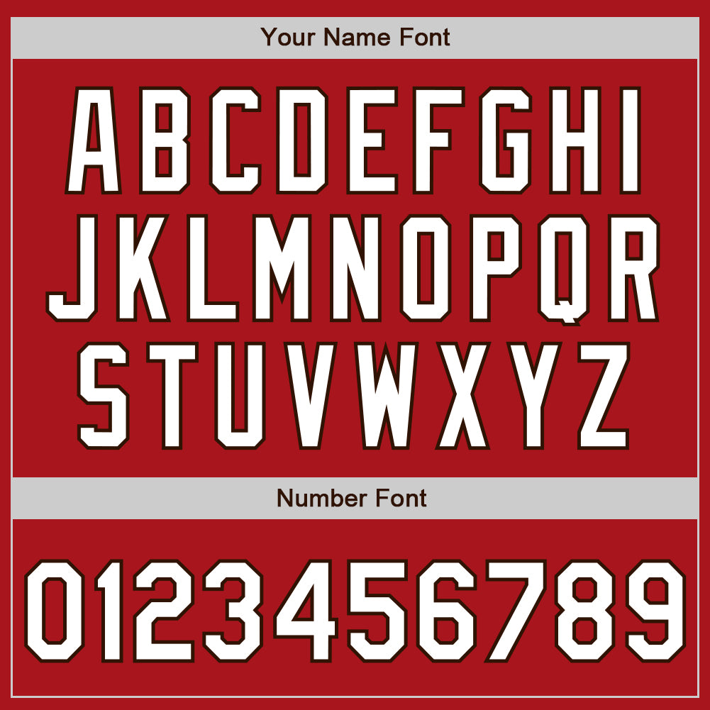 Custom Red White-Brown Authentic Raglan Sleeves Baseball Jersey - Sky-Custom