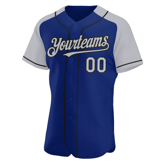 Custom Royal Gray-Black Authentic Raglan Sleeves Baseball Jersey - Sky-Custom