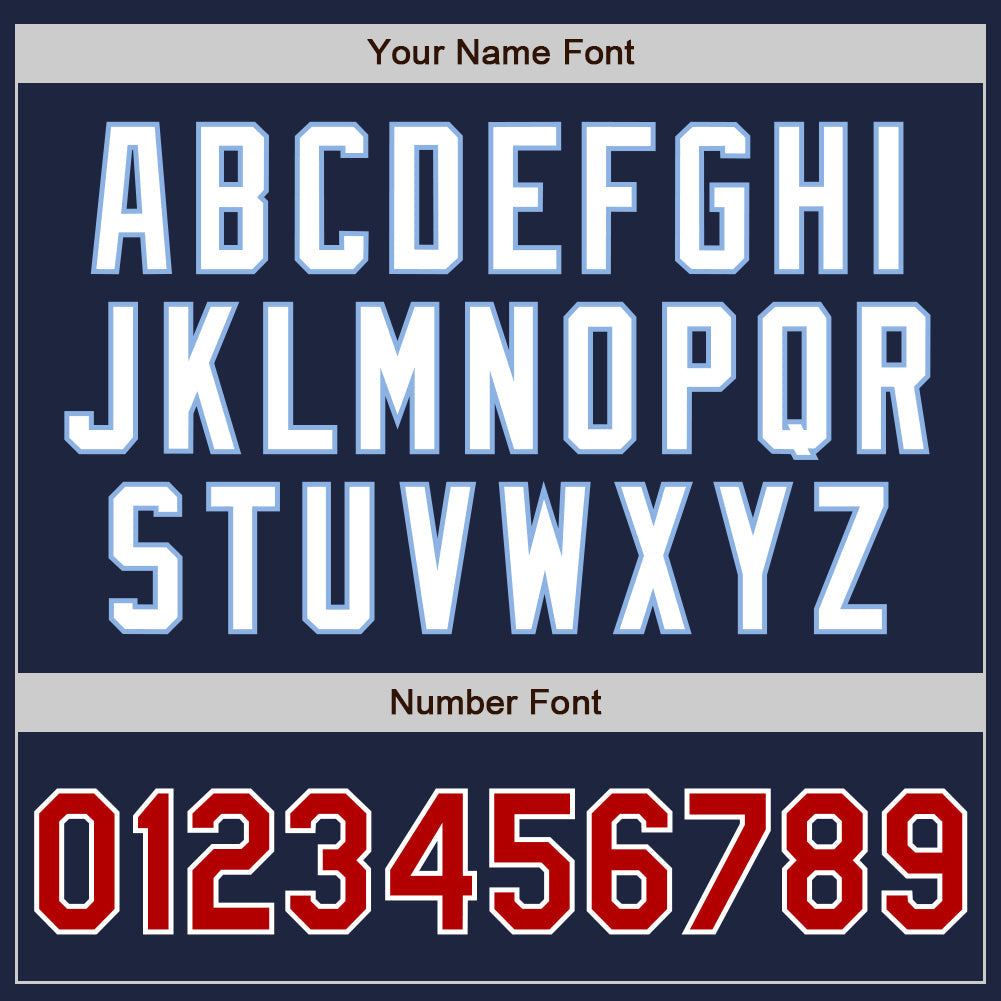 Custom Navy Red-Light Blue Authentic Raglan Sleeves Baseball Jersey - Sky-Custom