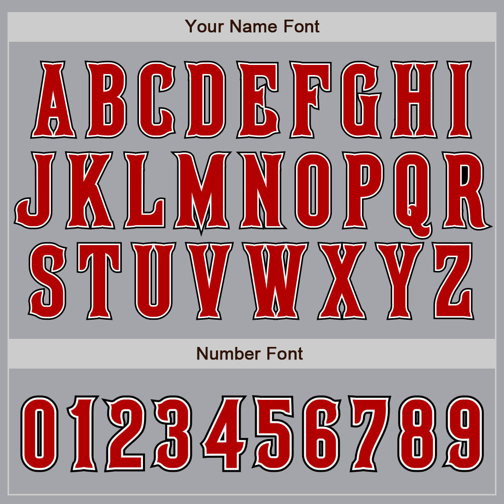 Custom Gray Red-Black Authentic Raglan Sleeves Baseball Jersey - Sky-Custom