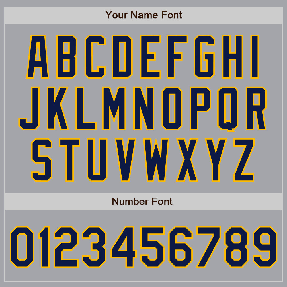 Custom Gray Navy-Gold Authentic Raglan Sleeves Baseball Jersey - Sky-Custom