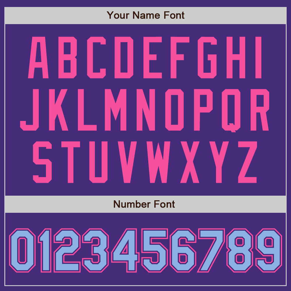 Custom Purple Light Blue-Pink Authentic Raglan Sleeves Baseball Jersey - Sky-Custom