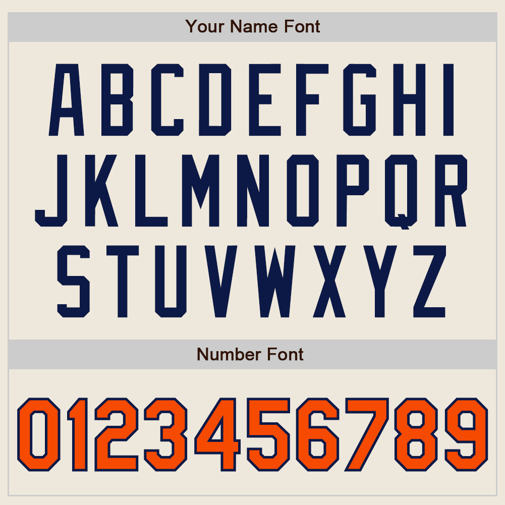 Custom Cream Orange-Navy Authentic Raglan Sleeves Baseball Jersey - Sky-Custom