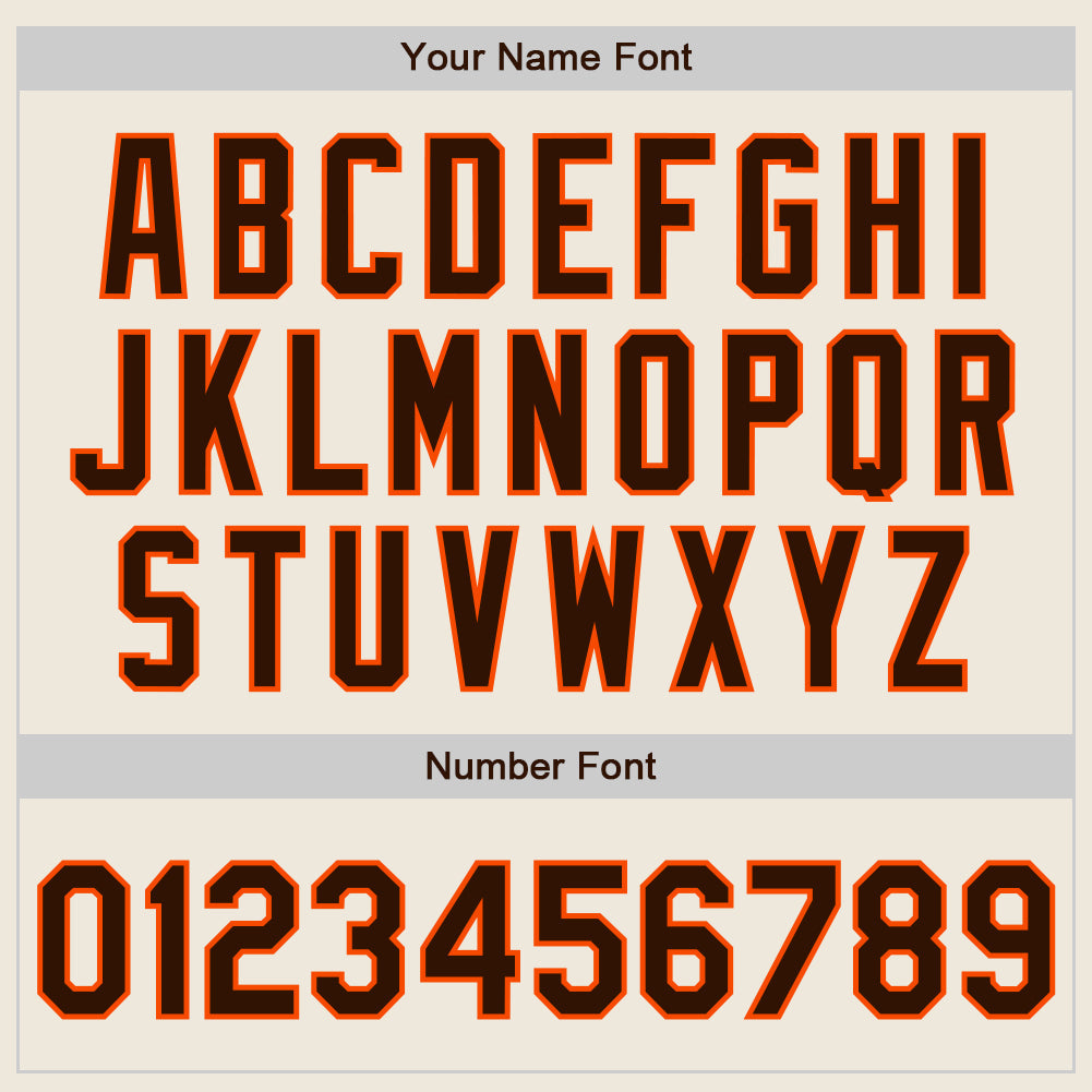Custom Cream Brown-Orange Authentic Raglan Sleeves Baseball Jersey - Sky-Custom