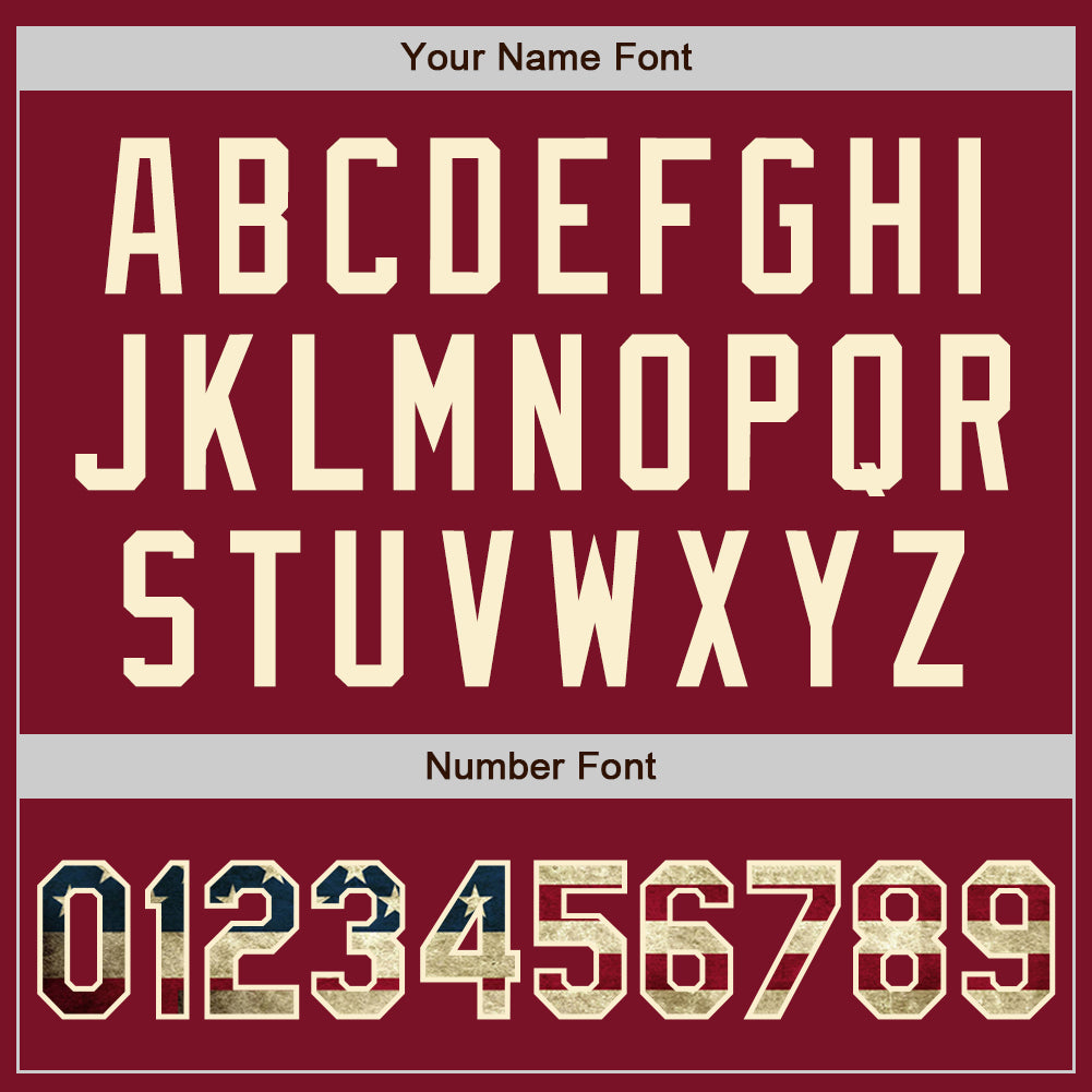 Custom Crimson Vintage USA Flag-Cream Authentic Raglan Sleeves Baseball Jersey - Sky-Custom