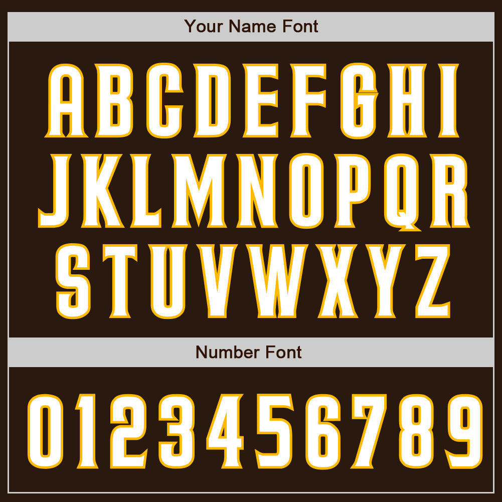 Custom Brown White-Gold Authentic Raglan Sleeves Baseball Jersey - Sky-Custom