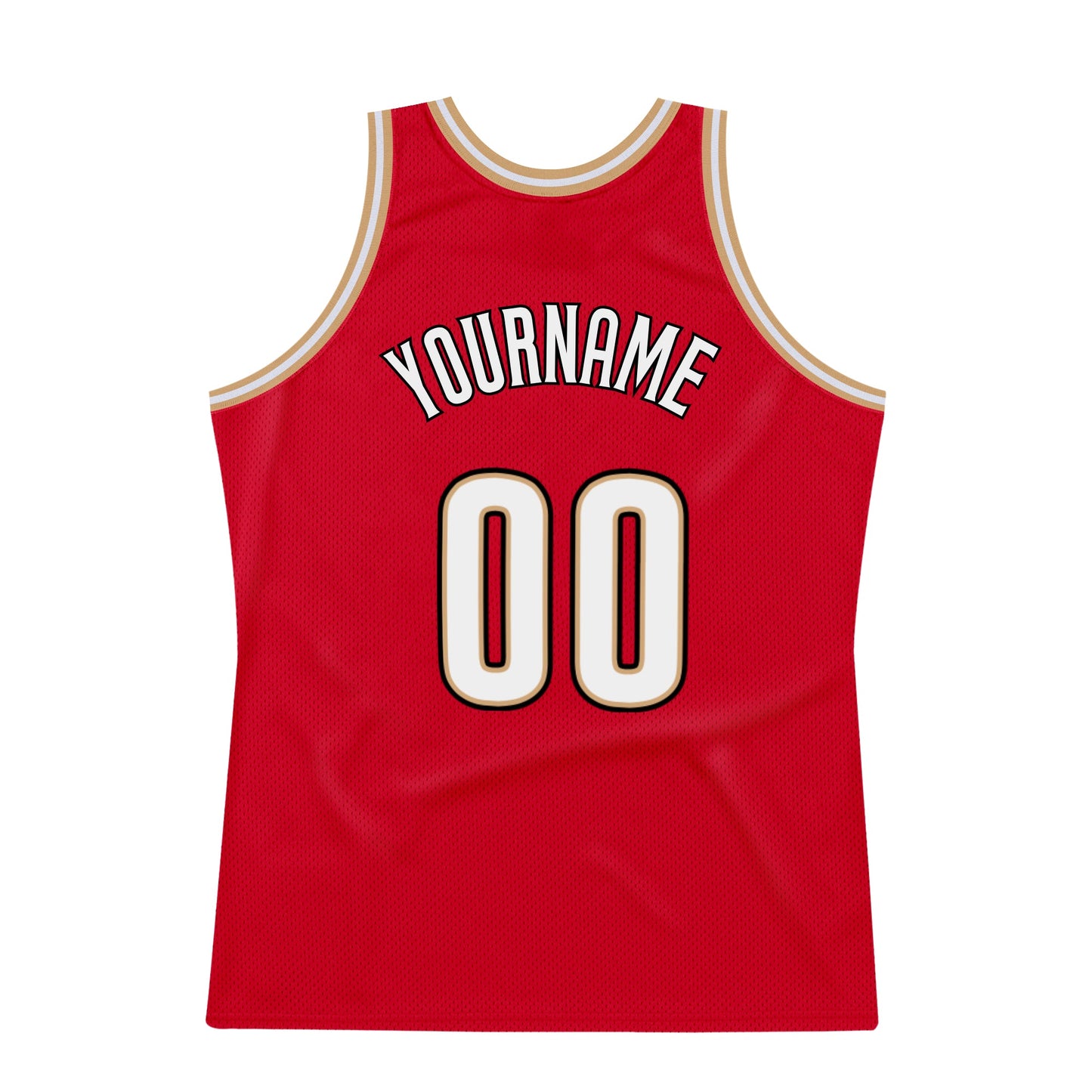 Custom Red White-Old Gold Authentic Throwback Basketball Jersey - Sky-Custom