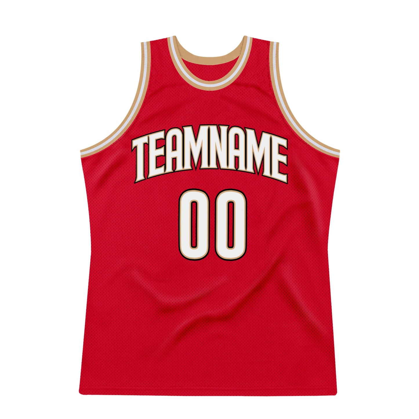 Custom Red White-Old Gold Authentic Throwback Basketball Jersey - Sky-Custom