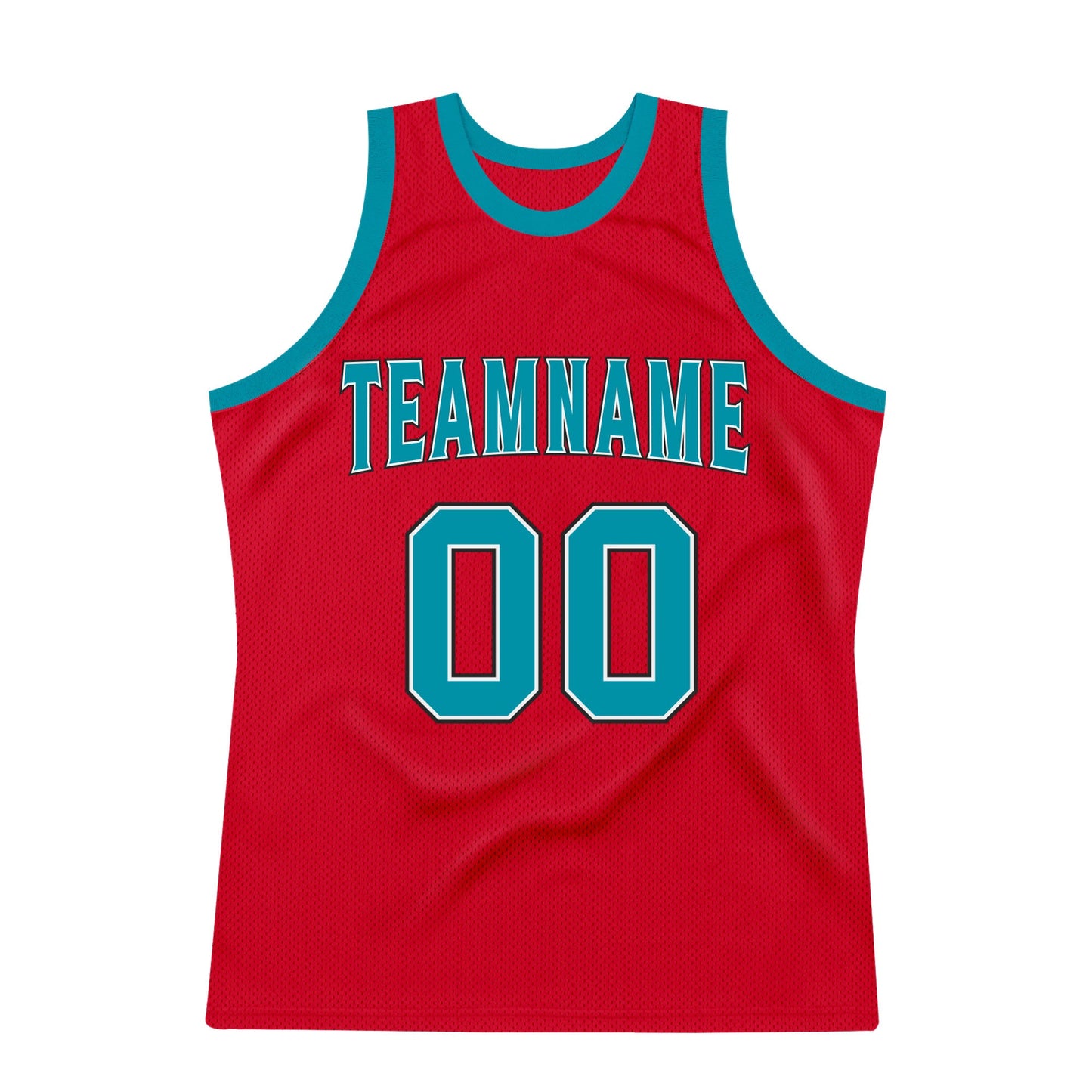 Custom Red Teal-Black Authentic Throwback Basketball Jersey - Sky-Custom