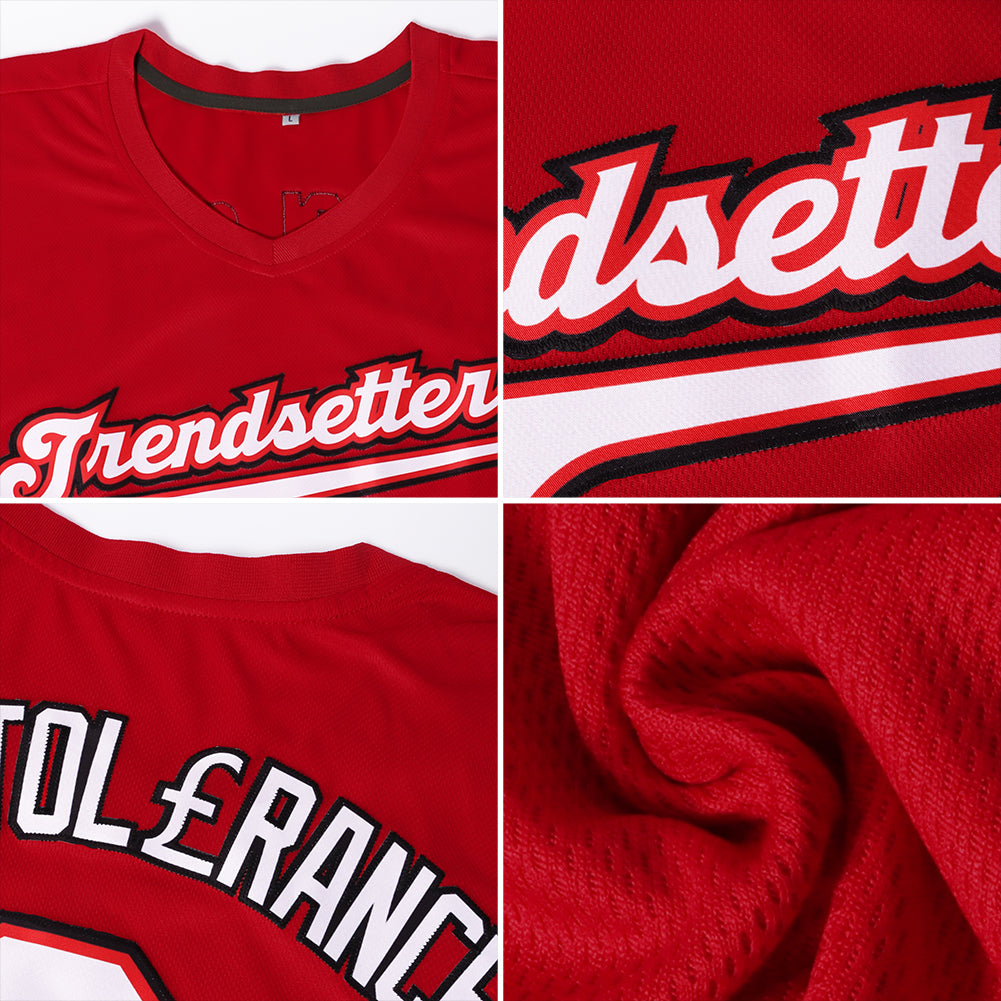 Custom Red Red-Green Authentic Baseball Jersey - Sky-Custom
