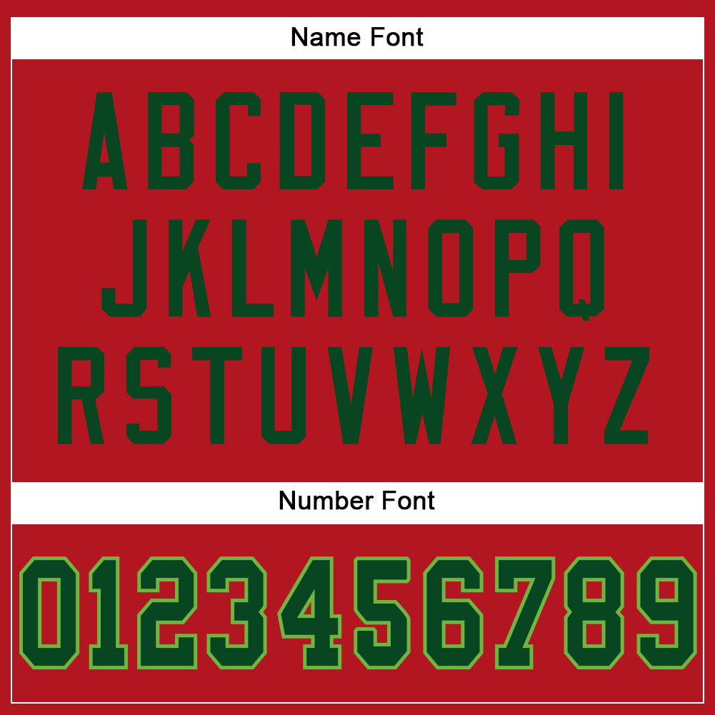 Custom Red Green-Neon Green Mesh Authentic Football Jersey - Sky-Custom