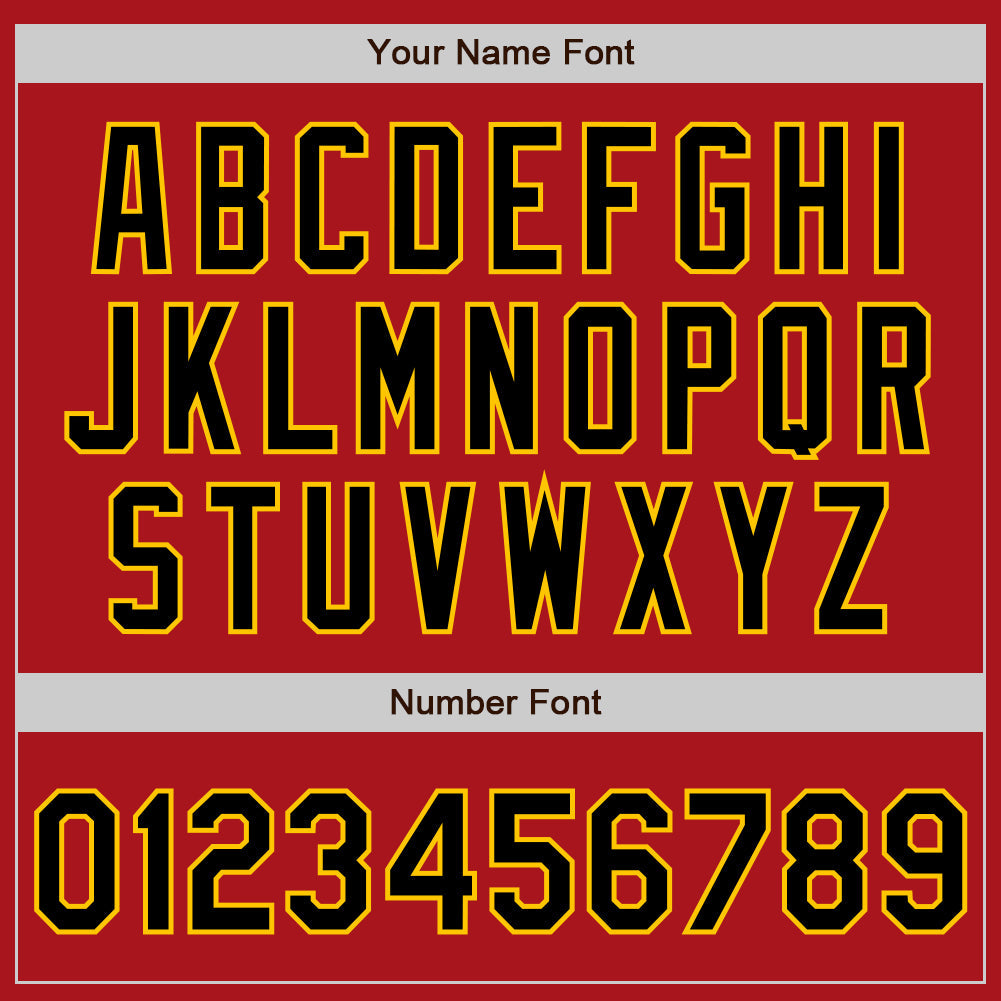 Custom Red Black-Gold Authentic Baseball Jersey - Sky-Custom