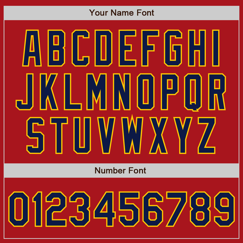 Custom Red Navy-Gold Authentic Baseball Jersey - Sky-Custom