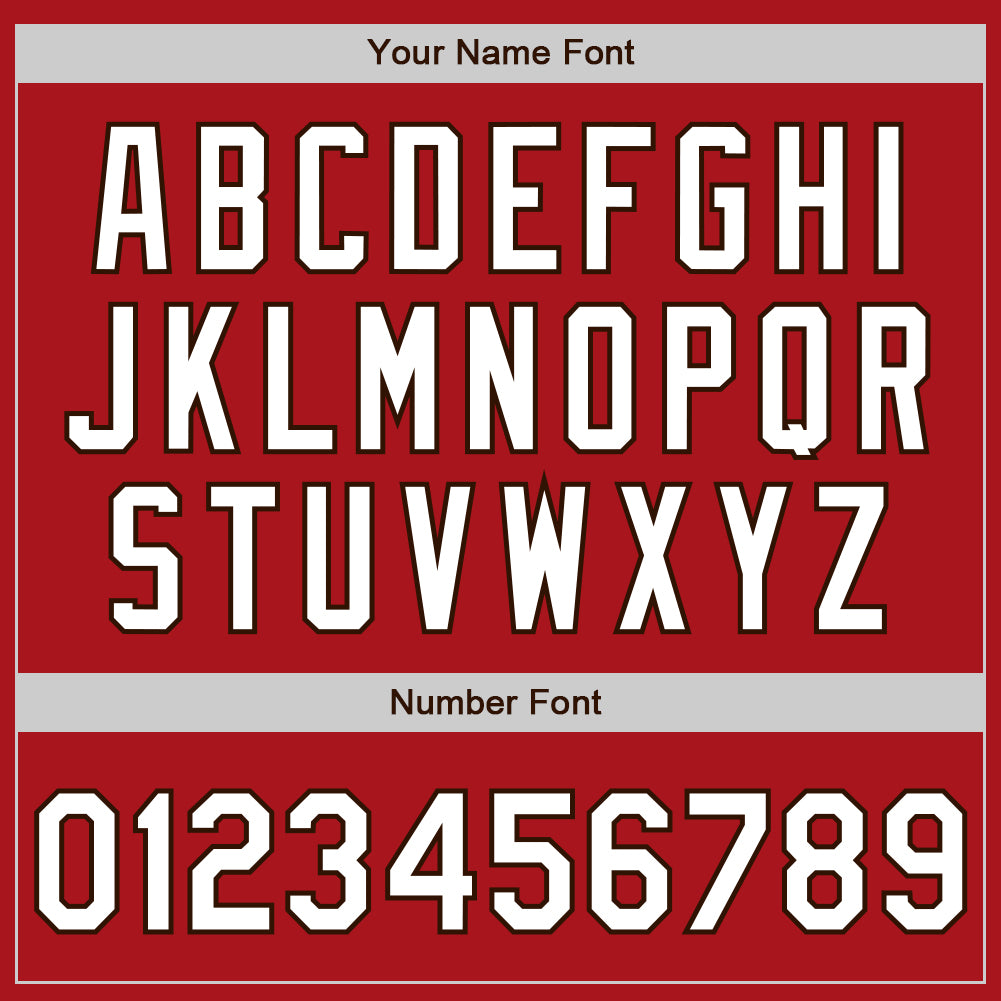 Custom Red White-Brown Authentic Baseball Jersey - Sky-Custom