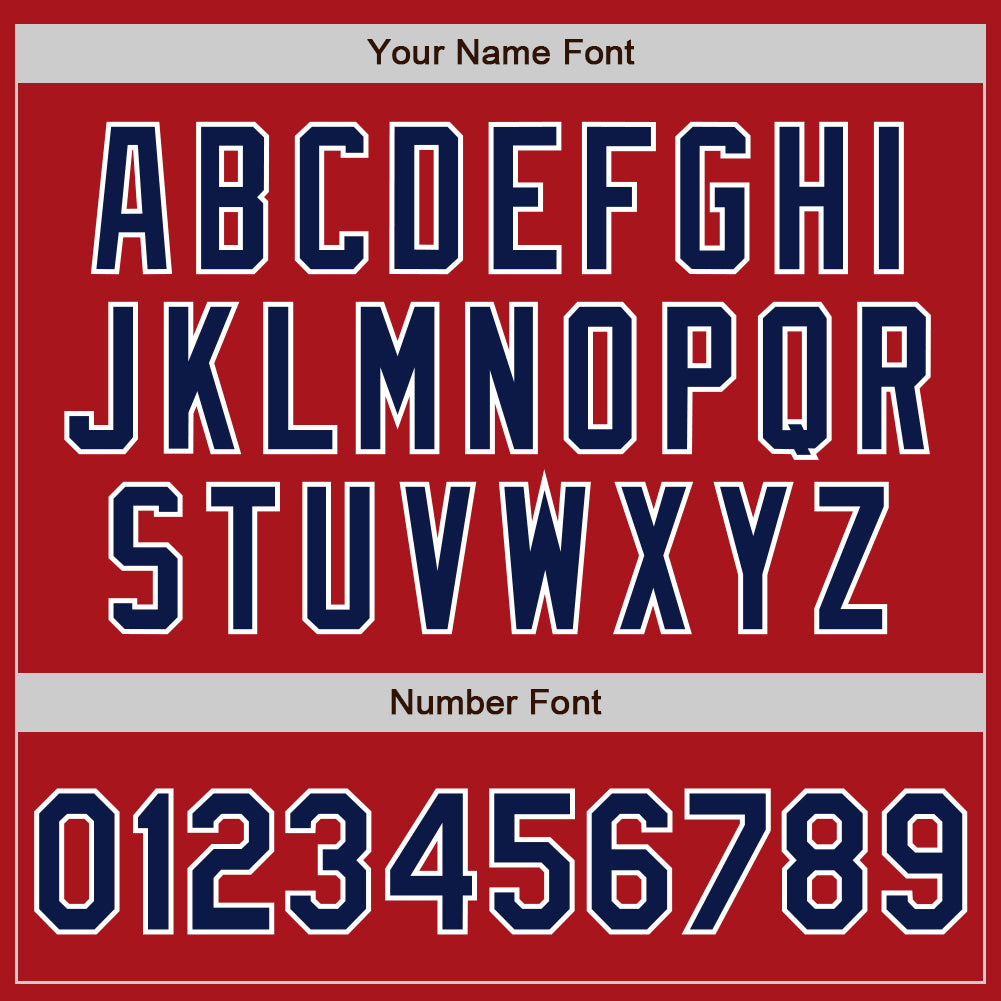 Custom Red White-Navy Authentic Baseball Jersey - Sky-Custom
