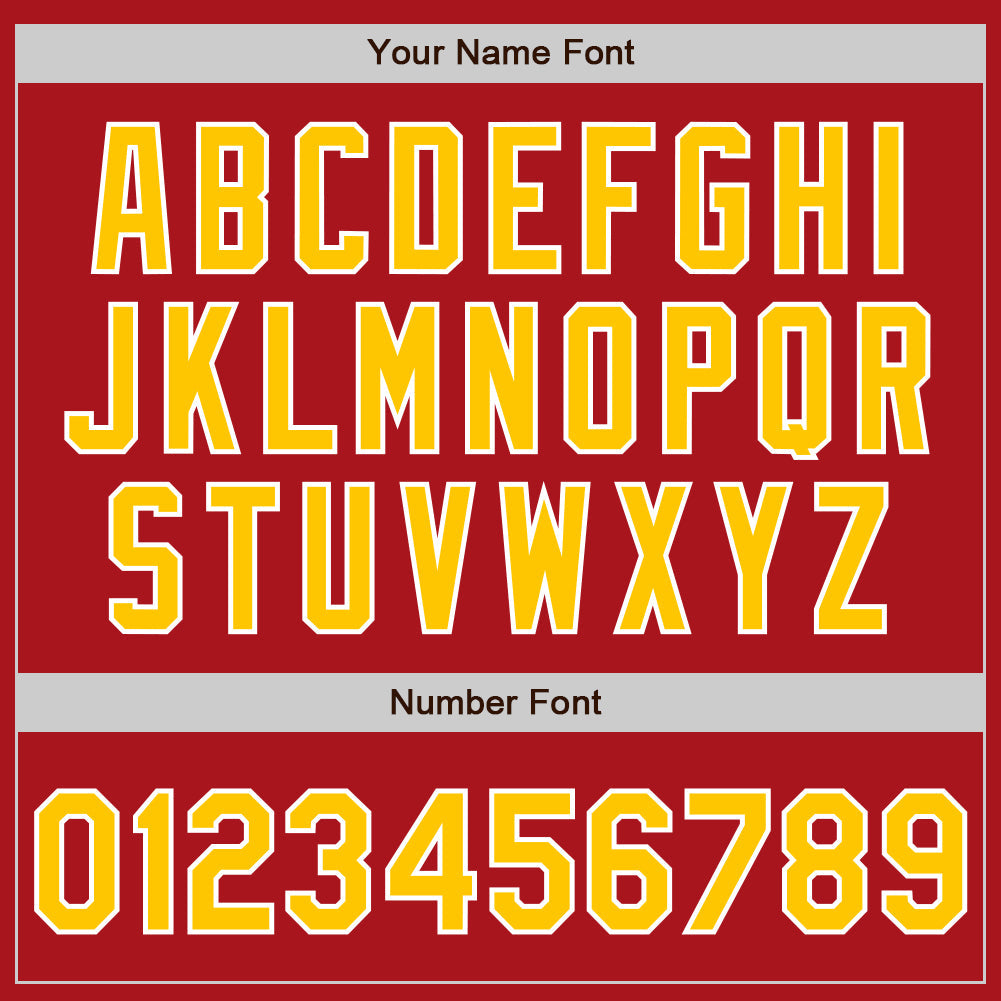 Custom Red Gold-White Authentic Baseball Jersey - Sky-Custom