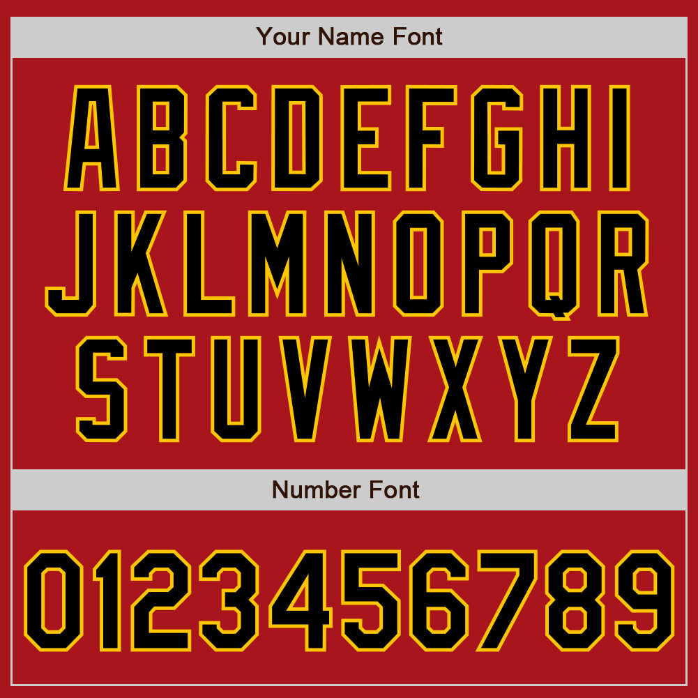 Custom Red Black-Gold Authentic Baseball Jersey - Sky-Custom