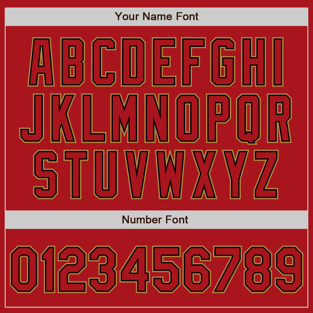 Custom Red Red Black-Old Gold Authentic Baseball Jersey - Sky-Custom