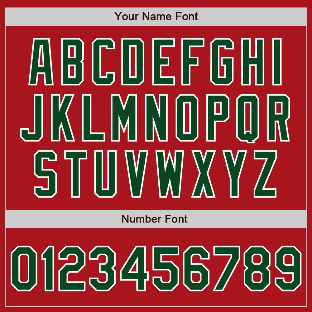 Custom Red Green-White Authentic Baseball Jersey - Sky-Custom