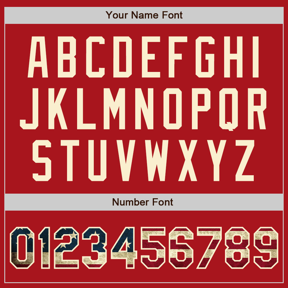 Custom Red Vintage USA Flag-Cream Authentic Baseball Jersey - Sky-Custom