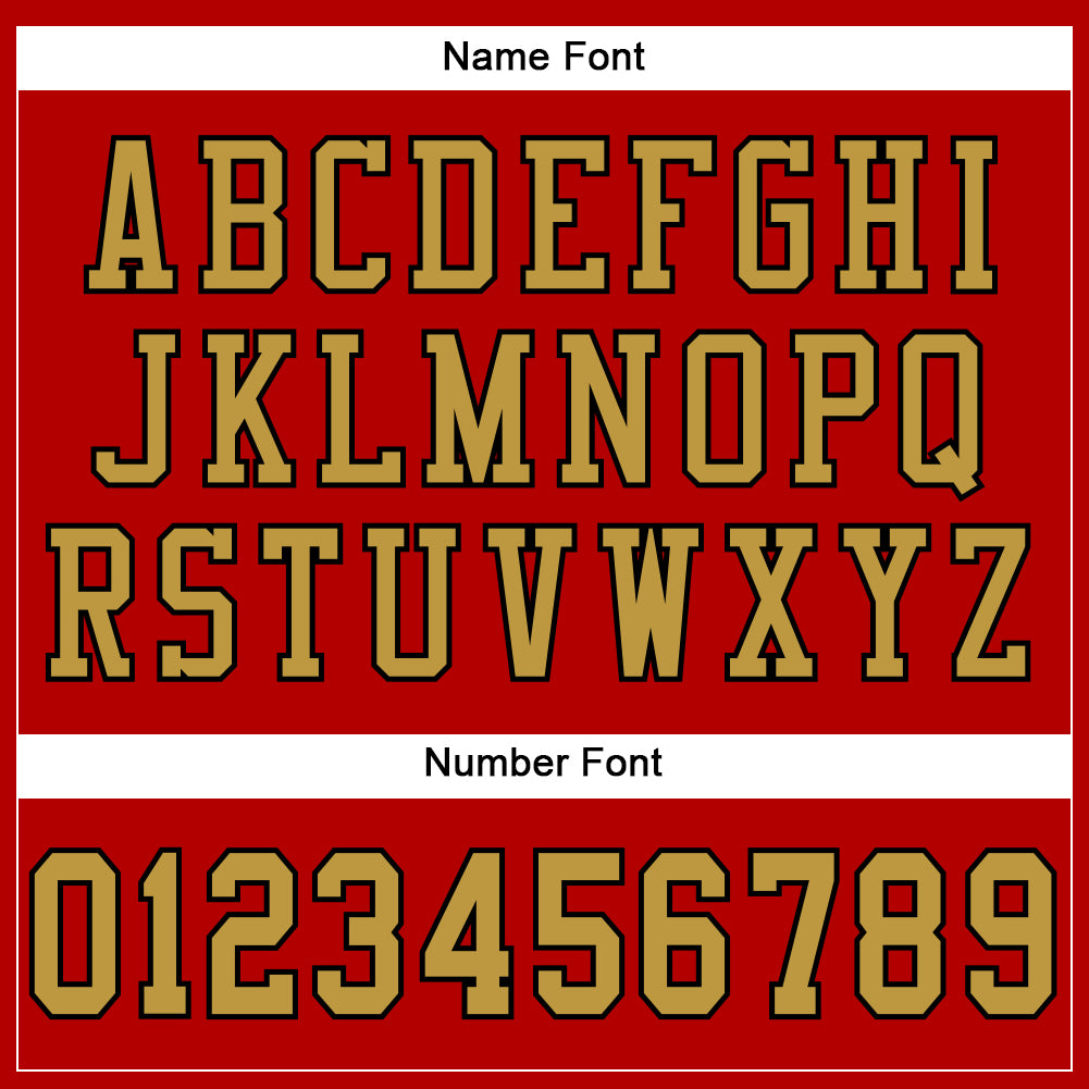 Custom Red Old Gold-Black Mesh Authentic Football Jersey - Sky-Custom