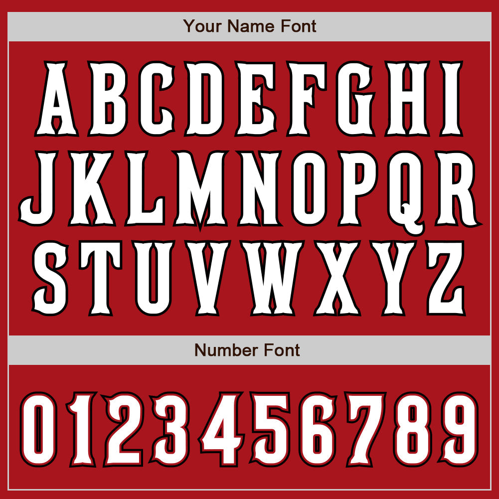 Custom Red White-Black Authentic Baseball Jersey - Sky-Custom