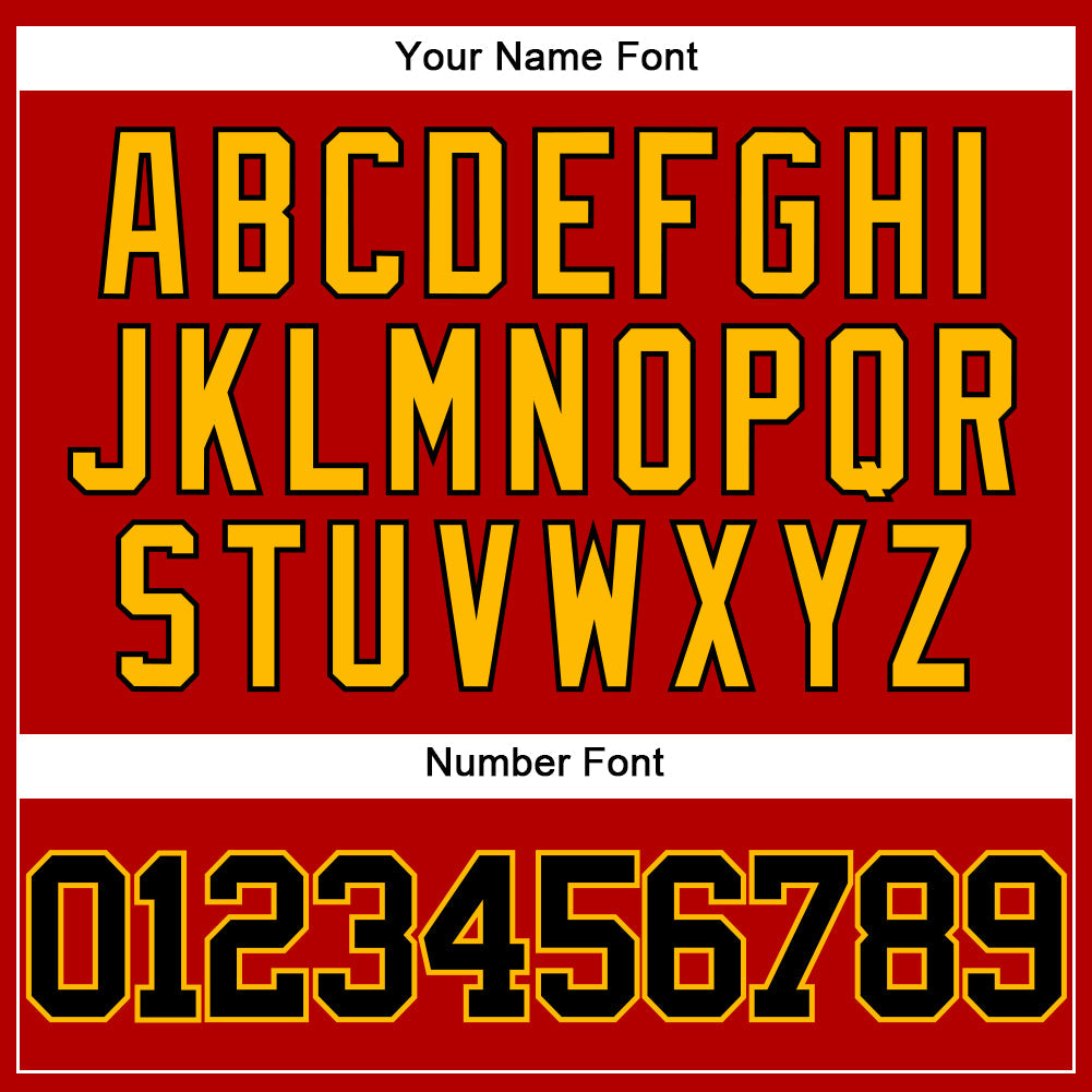 Custom Red Black-Gold Authentic Baseball Jersey - Sky-Custom