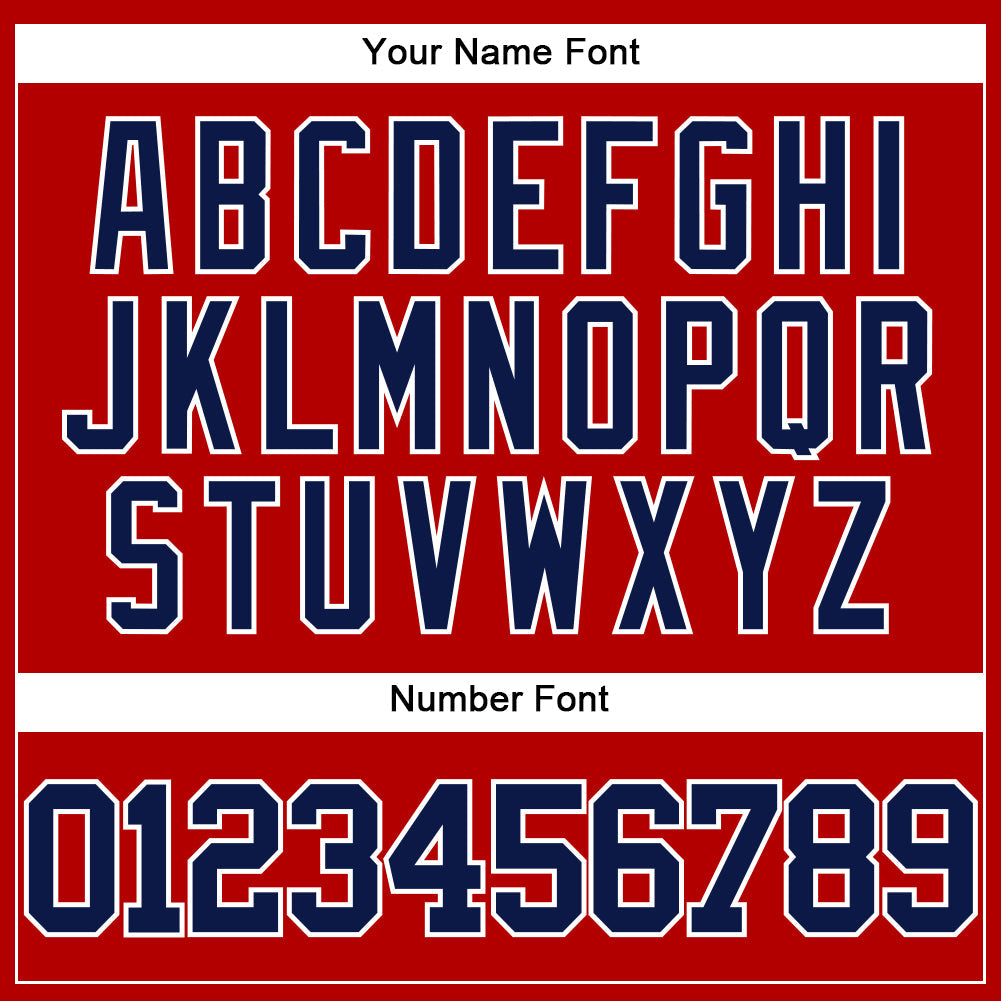 Custom Red Navy-White Authentic Baseball Jersey - Sky-Custom