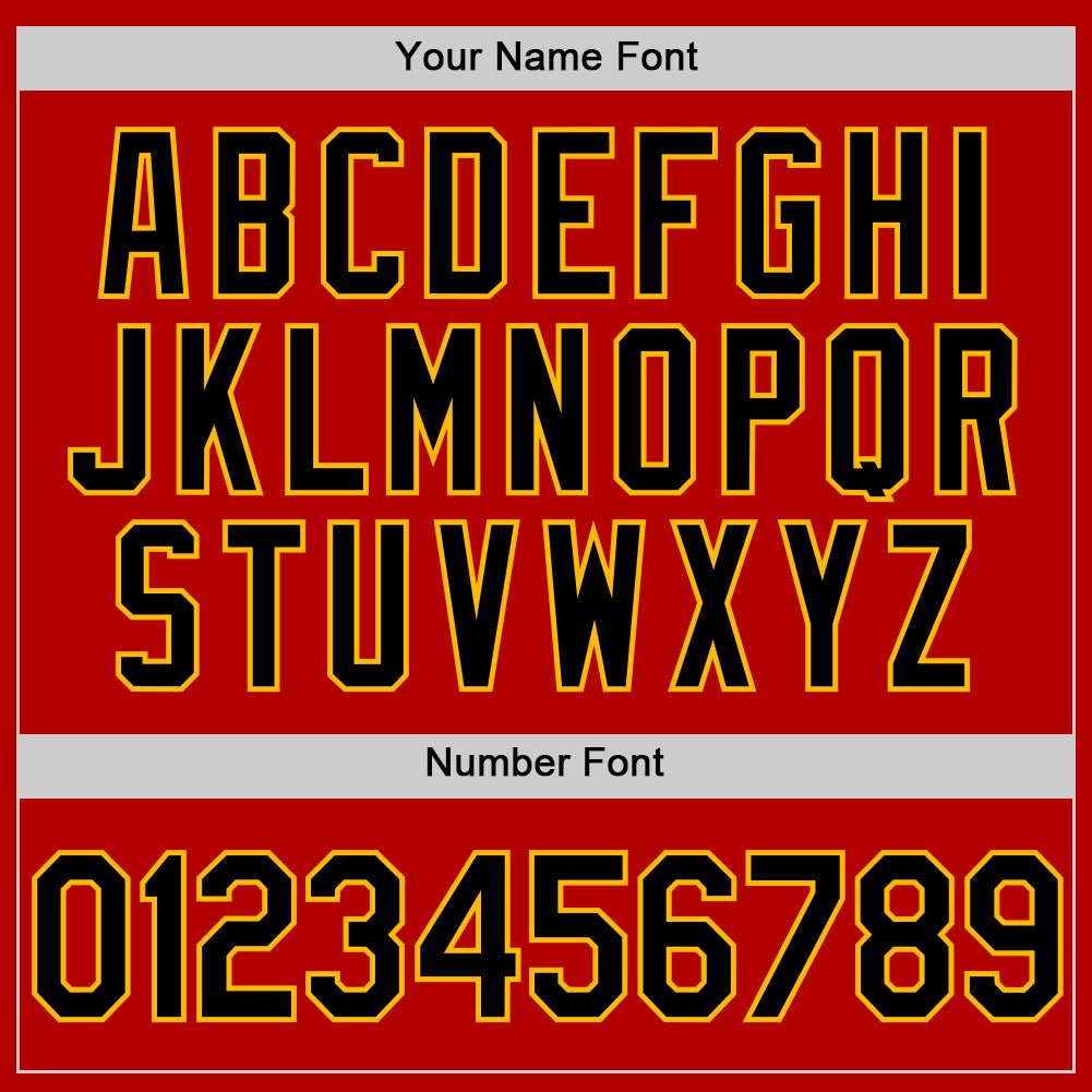 Custom Red Black-Gold Authentic Throwback Baseball Jersey - Sky-Custom