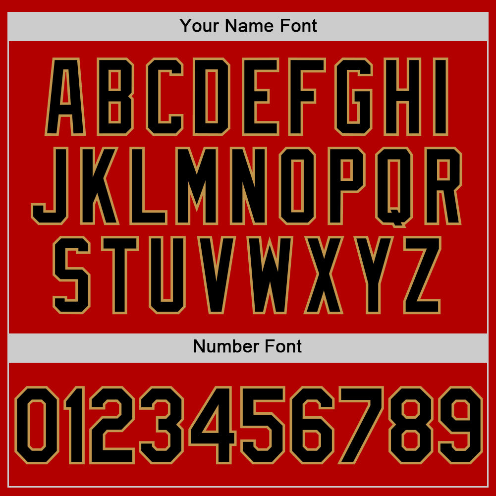 Custom Red Black-Old Gold Authentic Throwback Baseball Jersey - Sky-Custom