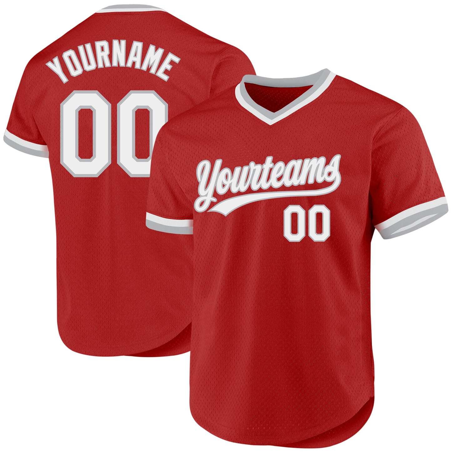 Custom Red White-Gray Authentic Throwback Baseball Jersey - Sky-Custom
