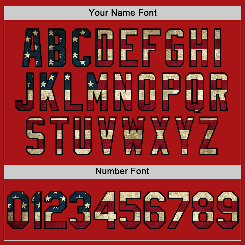 Custom Red Vintage USA Flag-Black Mesh Authentic Throwback Baseball Jersey - Sky-Custom