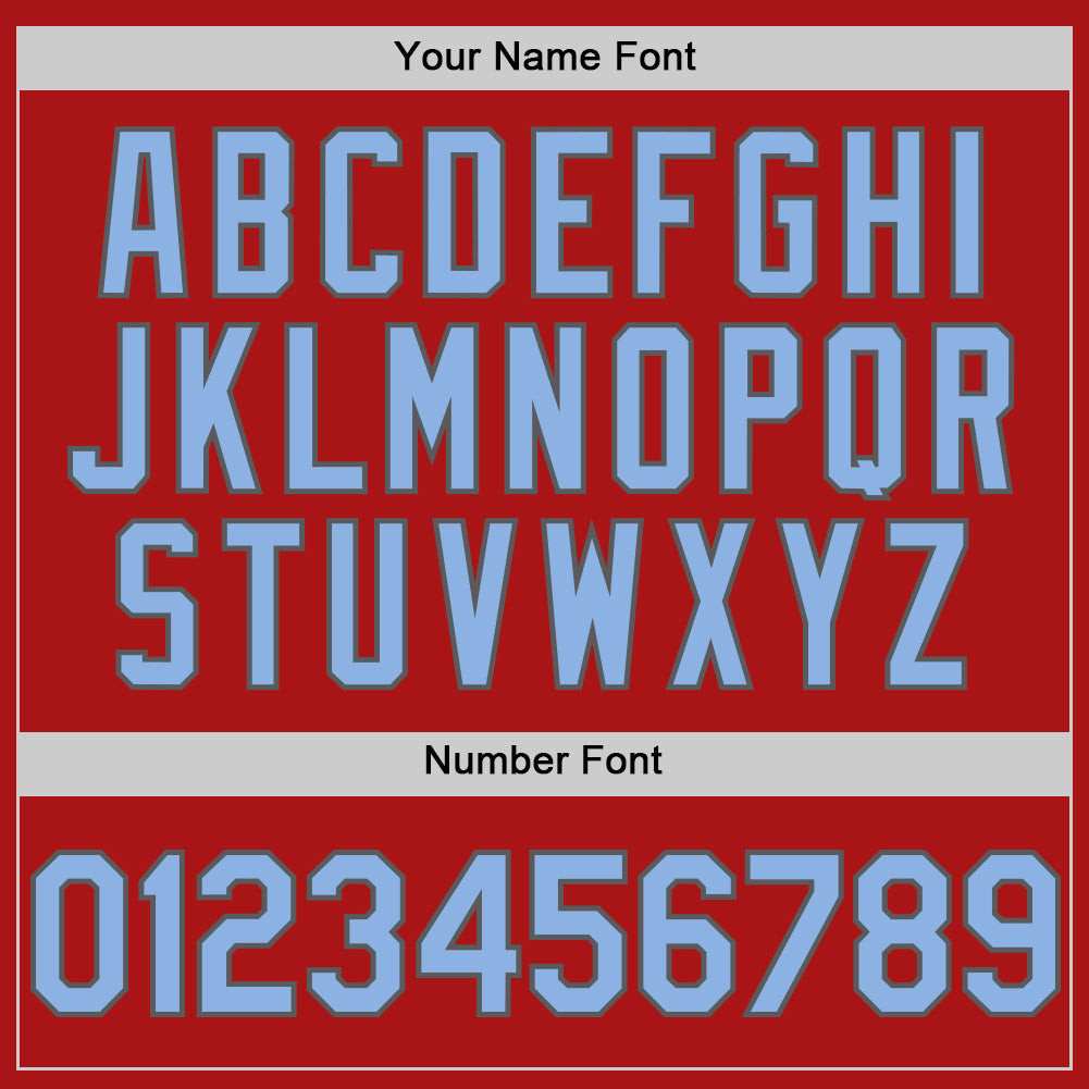 Custom Red Light Blue-Steel Gray Mesh Authentic Throwback Baseball Jersey - Sky-Custom