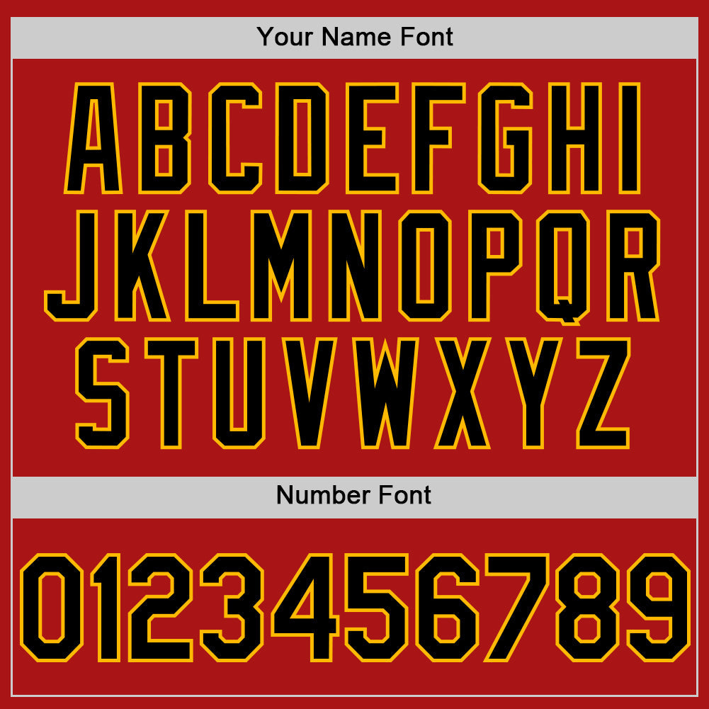 Custom Red Black-Gold Mesh Authentic Throwback Baseball Jersey - Sky-Custom