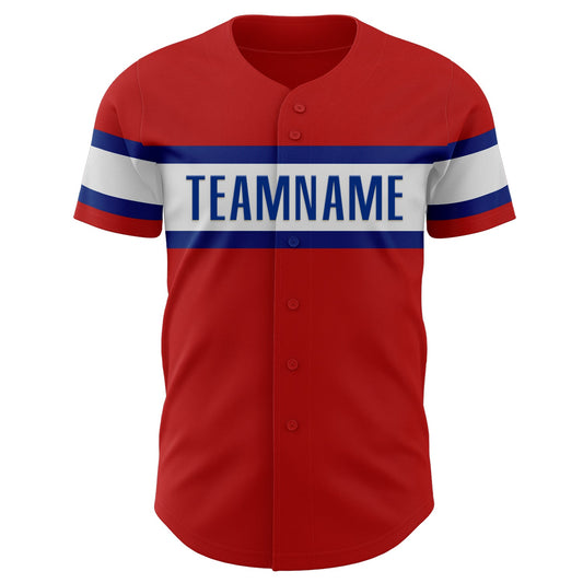Custom Red Black-Royal Authentic Baseball Jersey - Sky-Custom