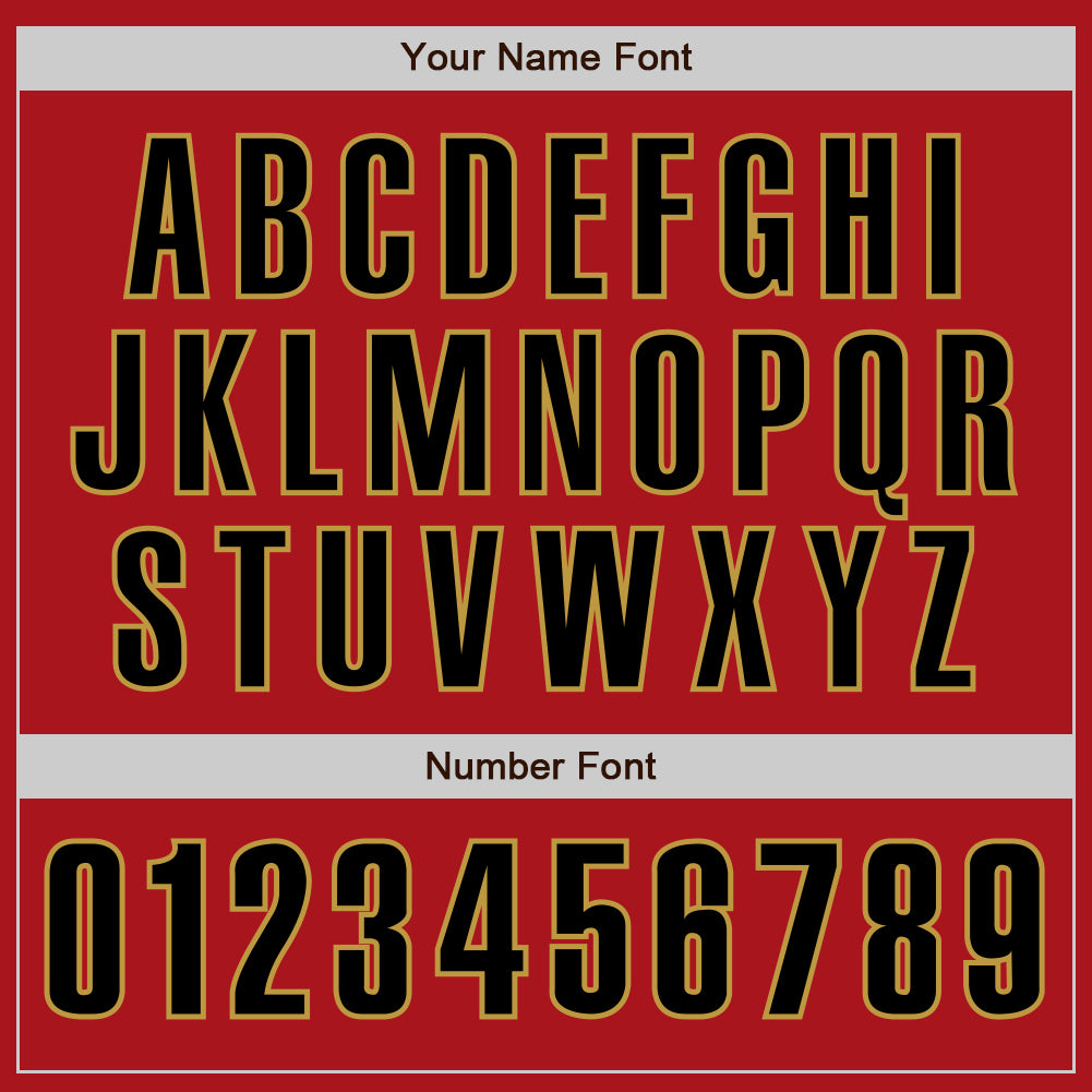 Custom Red Black-Old Gold Authentic Baseball Jersey - Sky-Custom