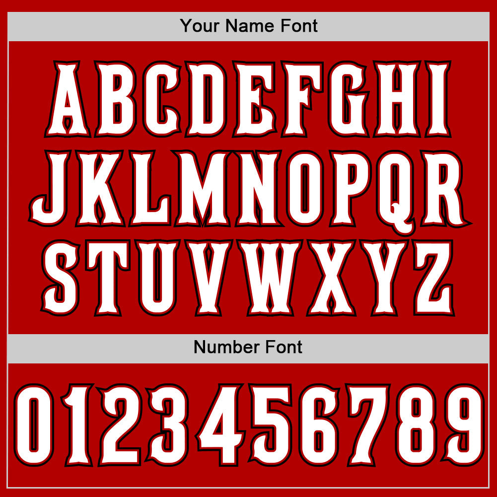 Custom Red White-Black Authentic Baseball Jersey - Sky-Custom