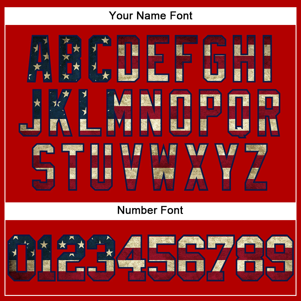 Custom Red Vintage USA Flag-Navy Mesh Authentic Throwback Baseball Jersey - Sky-Custom