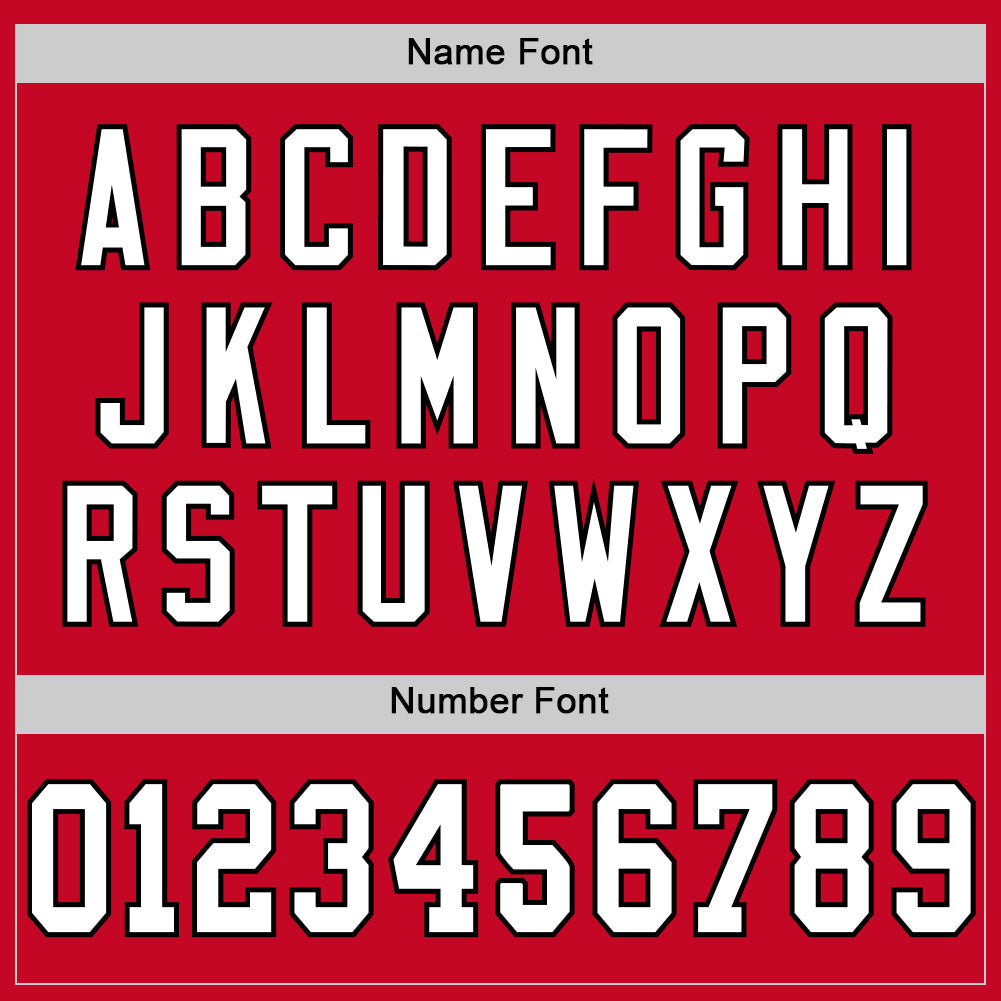 Custom Red White-Black Mesh Authentic Throwback Football Jersey - Sky-Custom