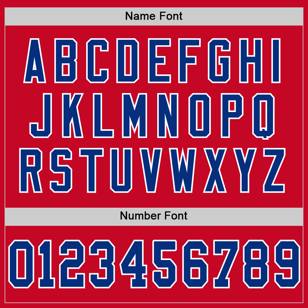 Custom Red Royal-White Mesh Authentic Throwback Football Jersey - Sky-Custom