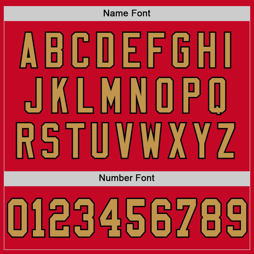 Custom Red Old Gold-Black Mesh Authentic Throwback Football Jersey - Sky-Custom