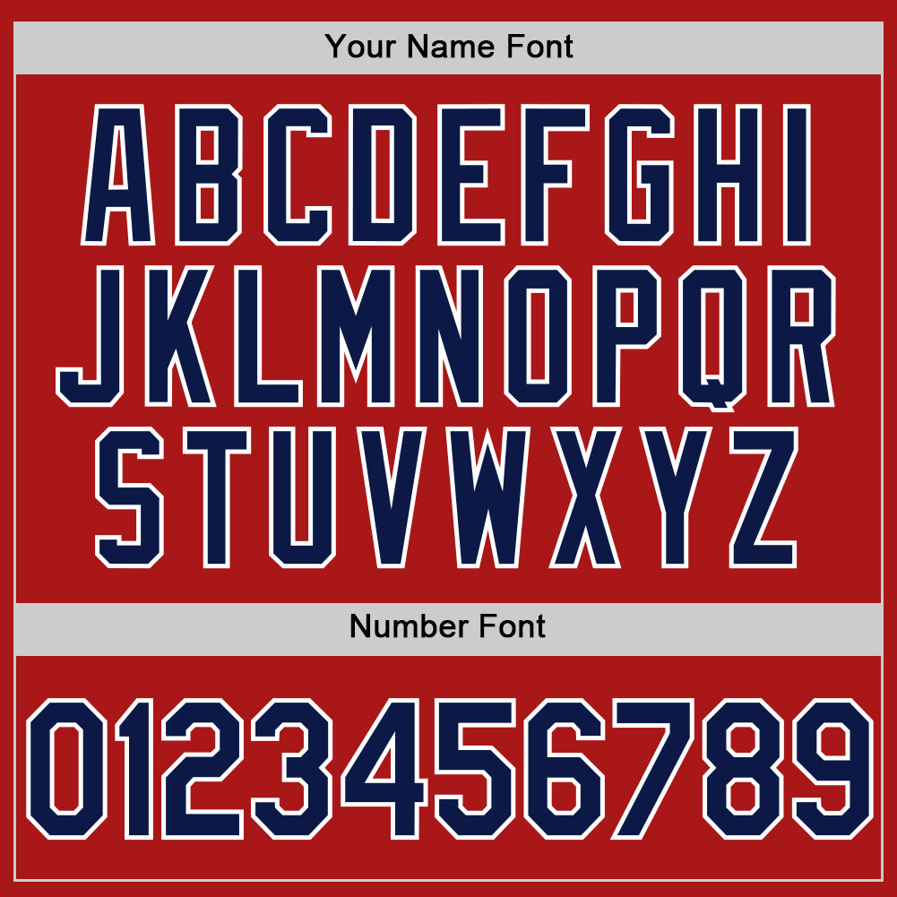 Custom Red Navy-White Authentic Throwback Baseball Jersey - Sky-Custom