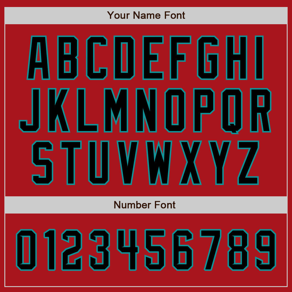 Custom Red Black-Teal Authentic Baseball Jersey - Sky-Custom