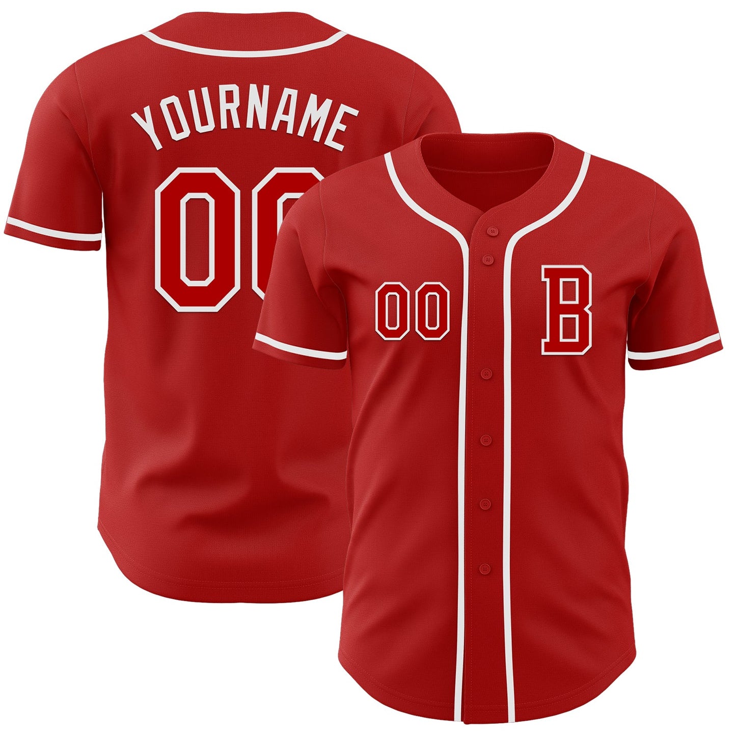 Custom Red White Authentic Baseball Jersey - Sky-Custom