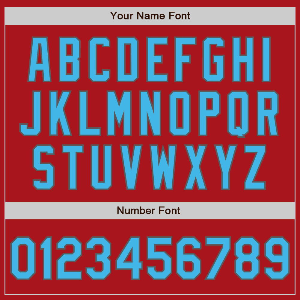 Custom Red Steel Gray Pinstripe Sky Blue Authentic Baseball Jersey - Sky-Custom