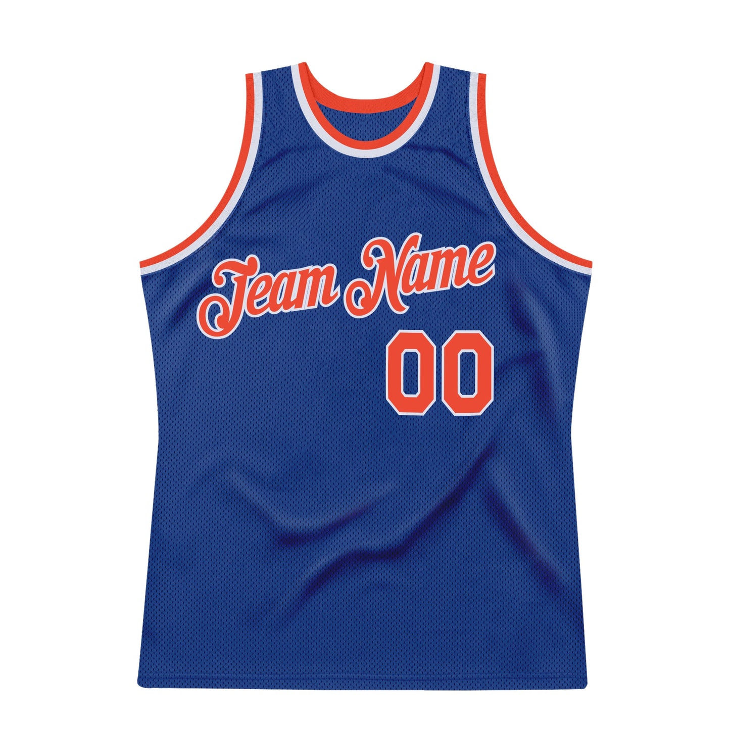 Custom Royal Orange-White Authentic Throwback Basketball Jersey - Sky-Custom