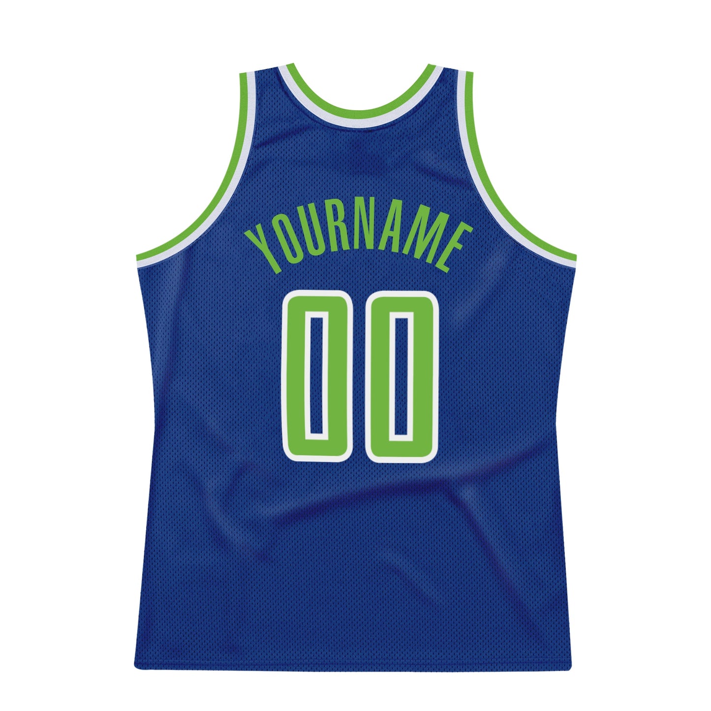 Custom Royal Neon Green-White Authentic Throwback Basketball Jersey - Sky-Custom