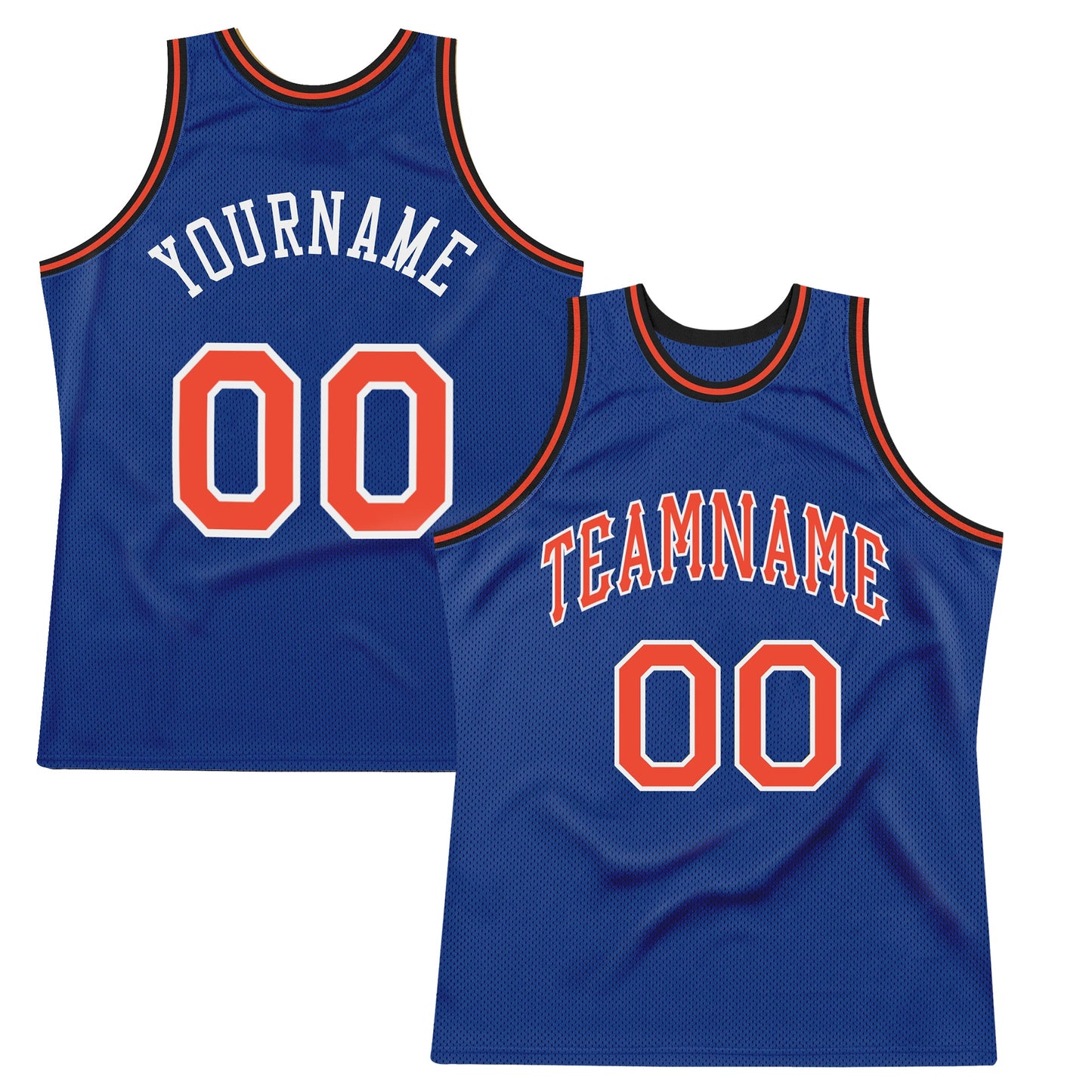 Custom Royal Orange-White Authentic Throwback Basketball Jersey - Sky-Custom