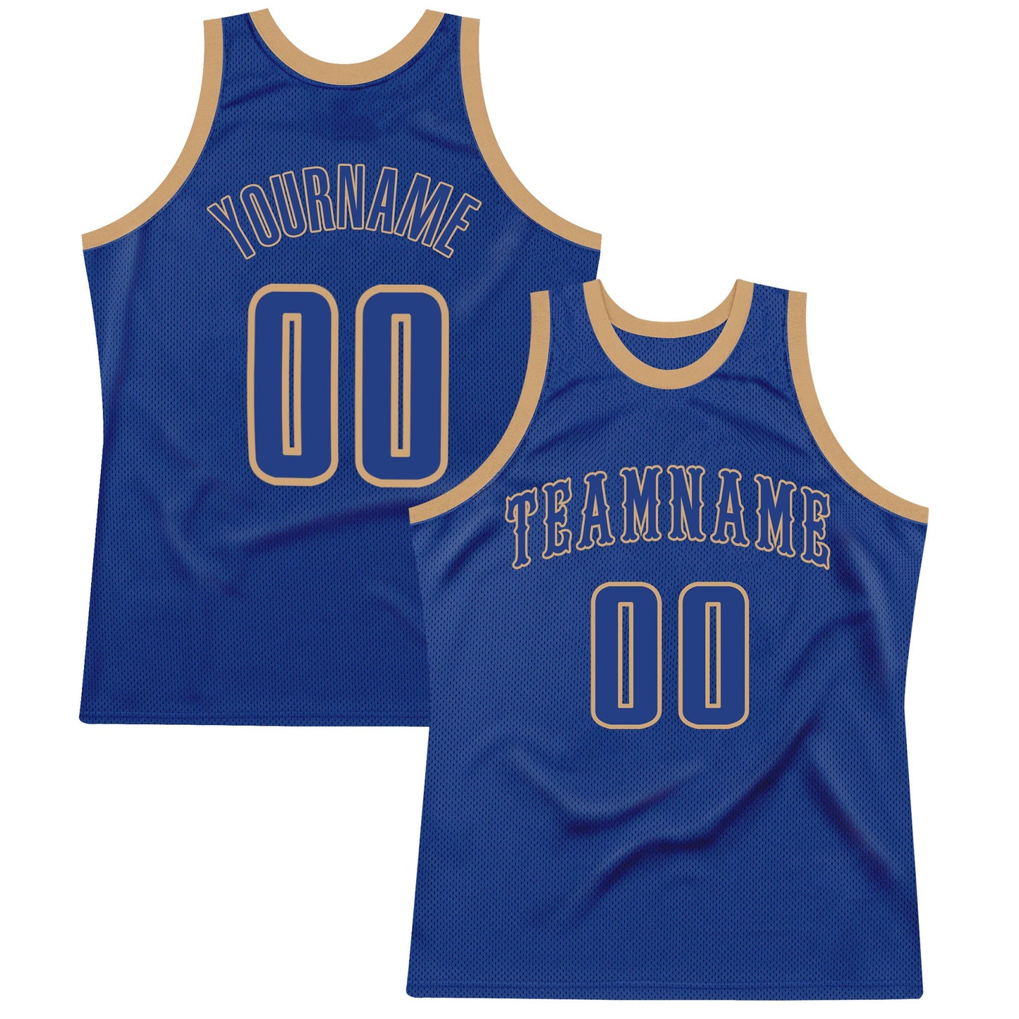 Custom Royal Royal-Old Gold Authentic Throwback Basketball Jersey - Sky-Custom